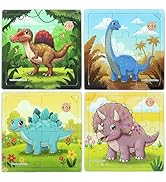Butterfly EduFields Dinosaurs Jigsaw Puzzles for Kids Ages 3-6, 4 Packs Jigsaw Puzzles for Kids A...