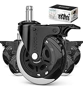 TICONN Office Chair Caster Wheels Set of 5 with Brake for Tile, Hardwood Floors and Carpets, Univ...