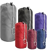 BeeGreen 6 Pack Stuff-Sacks-for-Travel-Backpacking with Dust Flap compression Ditty Bags for Outd...