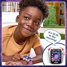 Kid shakes DX4 and listens to it say It’s 10:10 in the morning!