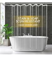 ZEMAHOME Clear PEVA Plastic Shower Curtain Liner Premium Light Weight 72" x 72" Transparent Bathr...