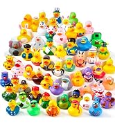 JOYIN 30 Pcs Rubber Ducks, Random Assortment Ducks Bulk with Mesh Carry Bag, Mini Rubber Duckies ...