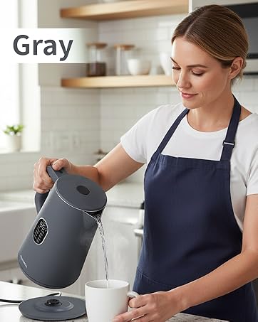 gray electric kettle