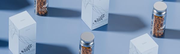 Silk floss and it&amp;#39;s packaging in a pattern