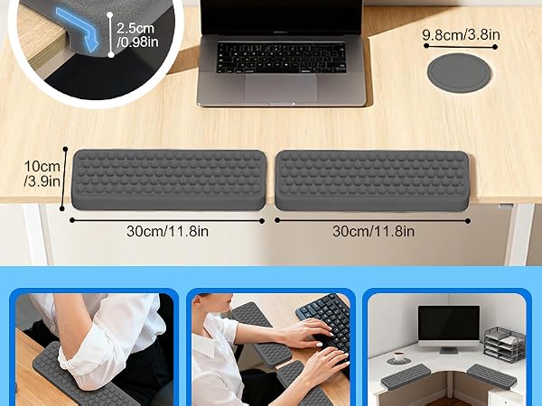 L-Shaped Wrist Rest for Computer Keyboard