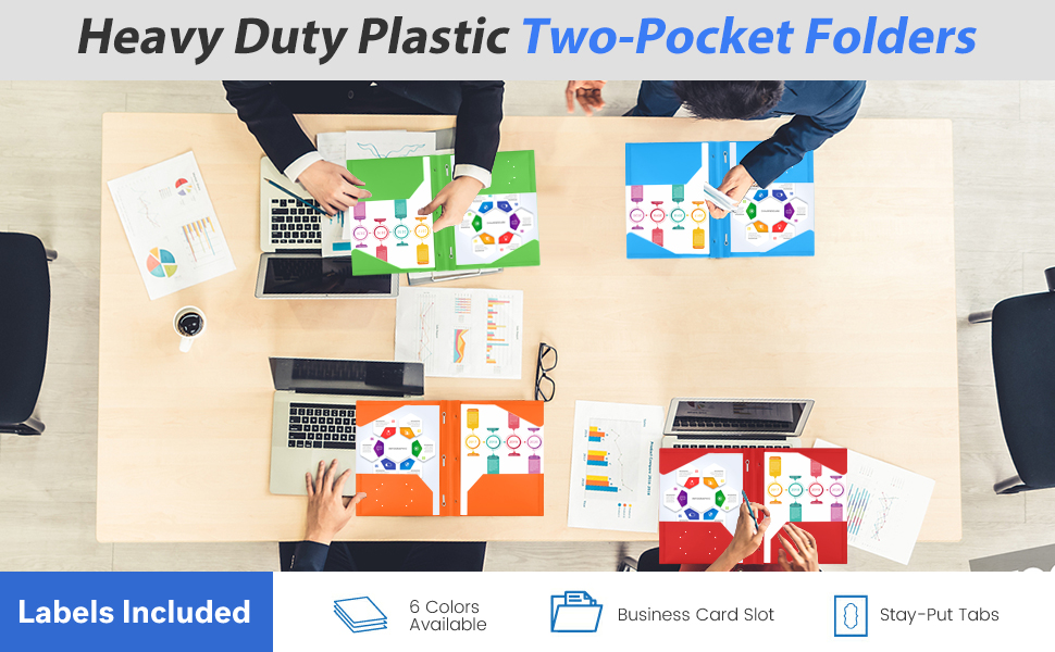 2 pocket folders with prongs