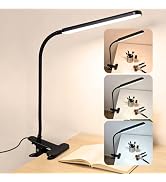 H HNMA HN LED Desk Lamp with Clamp for Nail Art &amp; Painting, 3 Modes 10 Brightness Dimmable LED Li...
