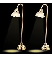 NUOBESTY Dollhouse Floor Lamp, 2pcs 1:12 Scale Dollhouse Lights LED Miniature Doll House Light Ba...