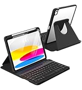 besky Keyboard case for iPad A16 11th 10th Generation 11/10.9 inch, Detachable Keypad,360 Rotatab...