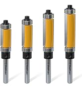 FivePears 4 PCS Top and Bottom Bearing Flush Trim Router Bits Set 1/4 Inch Shank, 1/2 Inch Cuttin...