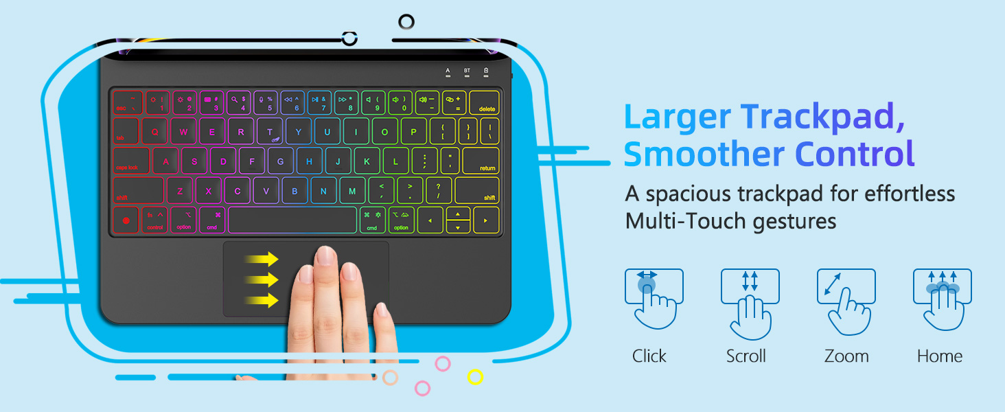 Multi-Touch Trackpad keyboard case for ipad Air 11