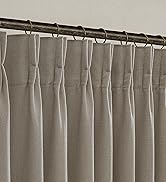 Taupe Flax Linen Curtains 90 Inches Long for Living Room Bedroom 2 Panels Set Pinch Pleated Neutr...