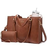 LOVEVOOK Laptop Tote Bag for Women - Waterproof Work Bag for Women &amp; Vintage Computer Bag with Wr...
