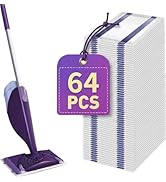 Cecailin 64 Count Wet Mopping Pads Refills, 11.8x5.9 Inch Multi-Surface Disposable Mopping Cloths...