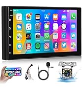 Android Radio 7 Inch Touch Screen Car Stereo Double Din with GPS Navigation, Bluetooth, WiFi,DSP,...