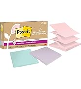 Post-it 100% Recycled Paper Super Sticky Pop-up Notes, 2X the Sticking Power, 3x3 in, 6 Pads/Pack...