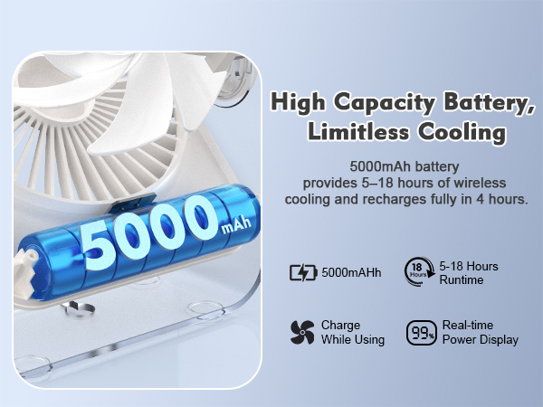 rechargeable desk fan