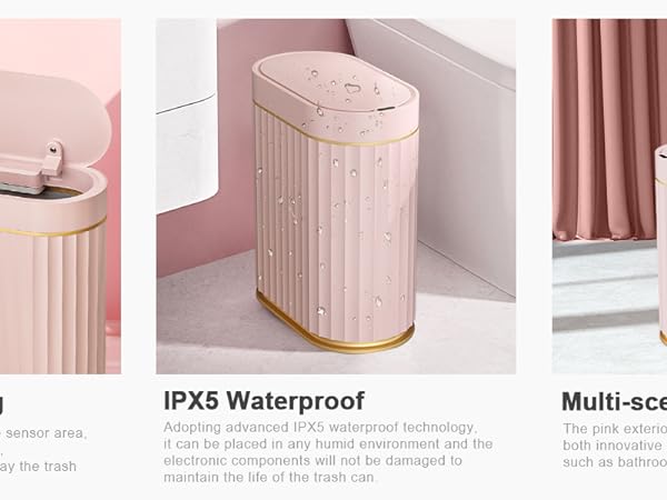 Sensor trash can with lid