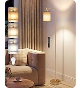 GOEBLESON Dimmable Floor Lamp for Living Room with Remote and Foot Switch, Modern Standing, Corne...