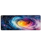 Universe Galaxy Gaming Desk Mat for Keyboard, Outer Space Mouse Pad, Watercolor Desk Mousepad wit...