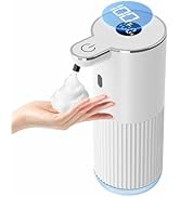 Automatic Soap Dispenser with LED (Battery% &amp; Foam Level), 7000 Uses, 6 Foam Settings, Wall Mount...