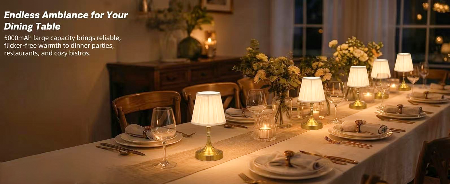 cordless table lamp for restaurant rechargeable