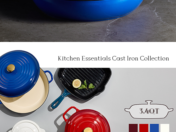 enameledcastironbraiserpanshallowdutchovenskilletfryingpancasserolewithlidcastirondutchoven