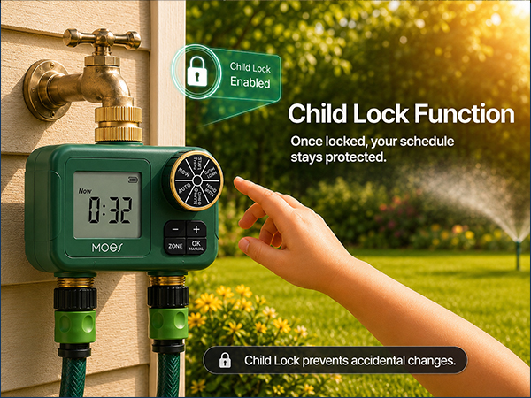 dual-zone water timer for lawn hose