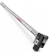 KIRXST 17.5-Inch 3/8” Drive Breaker Bar, Heavy Duty Extension Breaker Bar, 250° Rotatable Head, P...