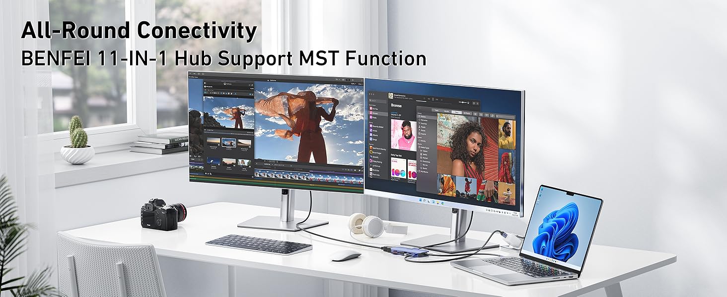 BENFEI 11-in-1 USB C Hub Triple Display Docking Station