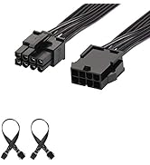 J&D 8 Pin PCI Express Power Extension Cable (2 Pack), Durable PCIe Power Extension Cable, 12 inch