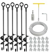 hannger 6 Pack 18" Heavy Duty Ground Anchors Shed Anchor Kit, Trampoline Anchors Stakes High Wind...