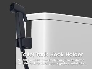 bidet sprayer toilet tank hook holder mount installation