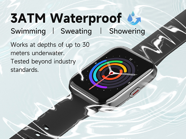 Smartwatch with Bluetooth Calls, Heart Rate/Sleep/SpO2 Monitor, IP68 Waterproof Fitness Tracker