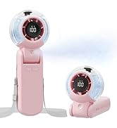 TriPole Misting Fan Portable Handheld Turbo Fan with Mist, LED Display, Neck & Desk Foldable High...