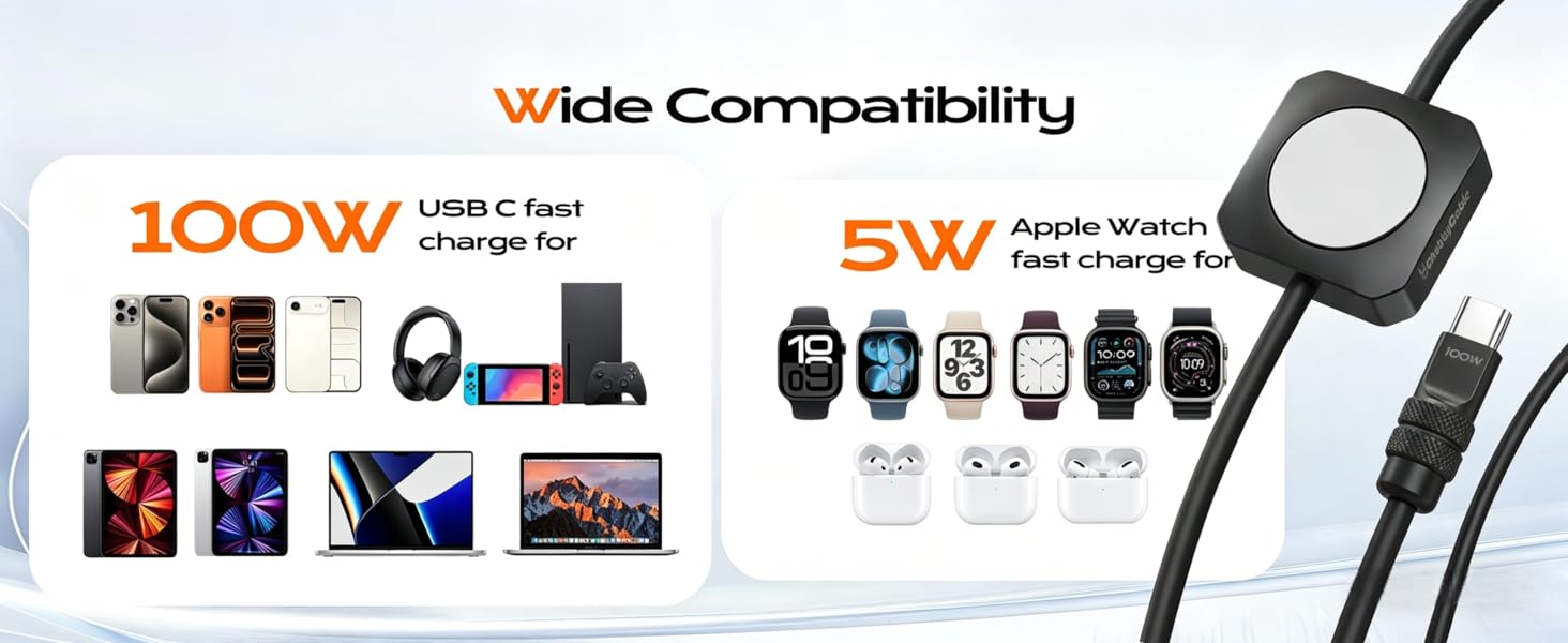travel iphone and watch charger