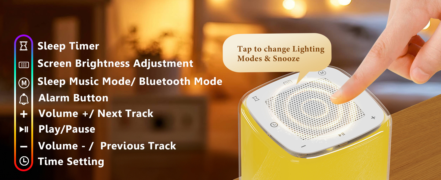 Sound Machine with 32 Soothing Sounds, Alarm Clocks for Bedrooms with Wake up Light,