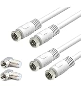 RFAdapter Short Coaxial Cable, 2 Pack 1ft Coaxial Cable, RG6 Cable with Right Angle Connectors, W...