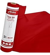 Plastic Table Cloth Disposable, Tear Off 110 Ft X 54 In Plastic Table Cover Roll Premium Red Plas...