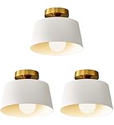 Bwxcie Modern Semi Flush Mount Ceiling Light 3 Pack,Metal Ceiling Light Fixture,E26 Ceramic Lamp ...