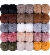 BQTQ 30 Pieces Faux Rabbit Fur Pom Pom Balls Fluffy Pom Pom with Elastic Loop Pom Pom for Hats Ke...