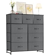 Accver Dresser with 9 Drawers for Bedroom, Fabric Clothes Cabinet for Closet, Anti-Tip Storage Dr...