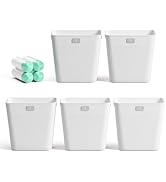 JOYMOOP Slim Trash Can 5-Pack, 2.9 Gallon Plastic Wastebasket for Bathroom, Bedroom, Office, Kitc...