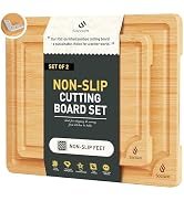 Bamboo Cutting Board Set Non Slip Feet Over Sink Chopping Board Christmas Xmas Birthday Day Gifts...