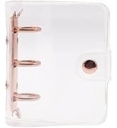 Mini Size 3-Ring Binder Cover Clear Refillable PVC Notebook Binder with Snap Button Closure File ...