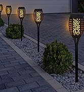 Alpine Corporation QMC250SLR-6 Powered LED Torch Stakes Solar Pathway Light, Black
