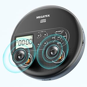MEGATEK CP27BR Portable CD Player with Built-in Dual Stereo Speakers