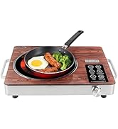 3500W Single Ceramic Electric Hot Plate Countertop Stove Single Burner Infrared Cooktop with 12 P...