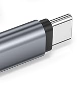 Close-up of a metallic USB-C connector or adapter tip, showing silver cylindrical body with black accent.