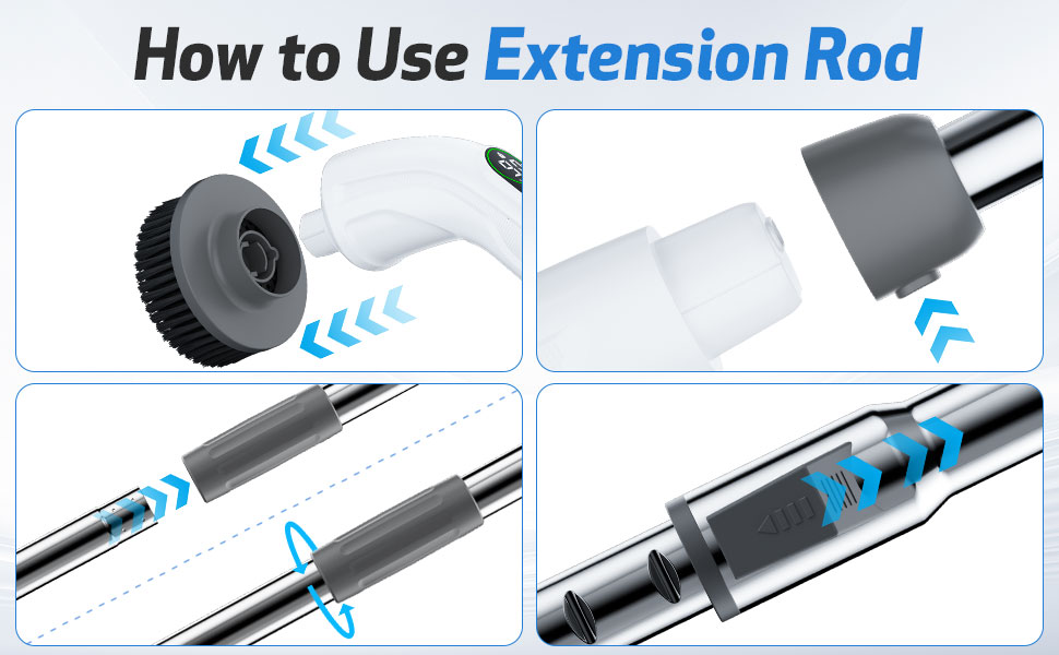 Cordless Home Cleaning Brush with Extended Handle